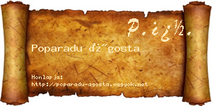 Poparadu Ágosta névjegykártya